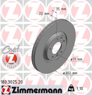 180.3025.20 Brzdový kotouč COAT Z ZIMMERMANN