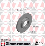 185.3950.00 Brzdový kotouč ZIMMERMANN