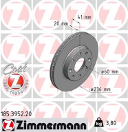 185.3952.20 Brzdový kotouč COAT Z ZIMMERMANN