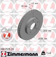 200.2515.20 Brzdový kotouč COAT Z ZIMMERMANN