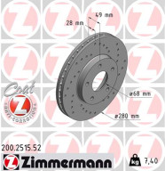 200.2515.52 Brzdový kotouč SPORT BRAKE DISC COAT Z ZIMMERMANN