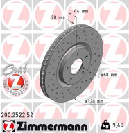 200.2522.52 Brzdový kotouč SPORT BRAKE DISC COAT Z ZIMMERMANN