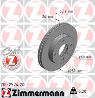 200.2524.20 Brzdový kotouč COAT Z ZIMMERMANN