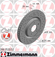 200.2533.52 Brzdový kotouč SPORT BRAKE DISC COAT Z ZIMMERMANN