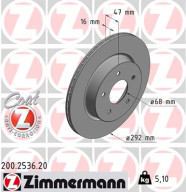 200.2536.20 Brzdový kotouč COAT Z ZIMMERMANN