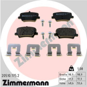 20510.175.2 Sada brzdových destiček, kotoučová brzda ZIMMERMANN