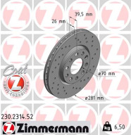 230.2314.52 Brzdový kotouč SPORT BRAKE DISC COAT Z ZIMMERMANN