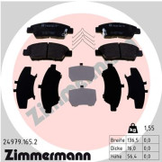 24979.165.2 Sada brzdových destiček, kotoučová brzda ZIMMERMANN