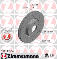 250.1365.52 Brzdový kotouč SPORT BRAKE DISC COAT Z ZIMMERMANN