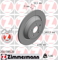 250.1385.20 Brzdový kotouč COAT Z ZIMMERMANN