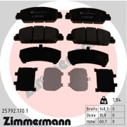 25792.170.1 Sada brzdových destiček, kotoučová brzda ZIMMERMANN