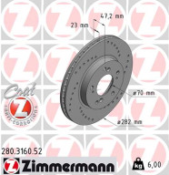 280.3160.52 Brzdový kotouč SPORT BRAKE DISC COAT Z ZIMMERMANN