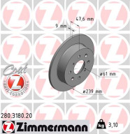 280.3180.20 Brzdový kotouč COAT Z ZIMMERMANN