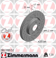 280.3189.52 Brzdový kotouč SPORT BRAKE DISC COAT Z ZIMMERMANN