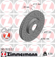 285.3513.52 Brzdový kotouč SPORT BRAKE DISC COAT Z ZIMMERMANN