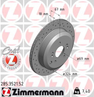 285.3521.52 Brzdový kotouč SPORT BRAKE DISC COAT Z ZIMMERMANN