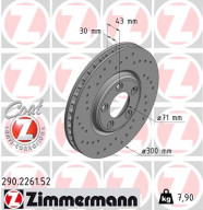 290.2261.52 Brzdový kotouč SPORT BRAKE DISC COAT Z ZIMMERMANN