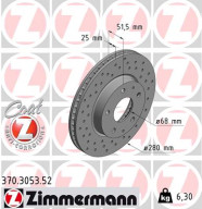 370.3053.52 Brzdový kotouč SPORT BRAKE DISC COAT Z ZIMMERMANN