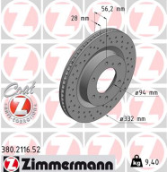 380.2116.52 Brzdový kotouč SPORT BRAKE DISC COAT Z ZIMMERMANN