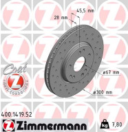 400.1419.52 Brzdový kotouč SPORT BRAKE DISC COAT Z ZIMMERMANN