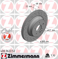 400.3622.52 Brzdový kotouč SPORT BRAKE DISC COAT Z ZIMMERMANN