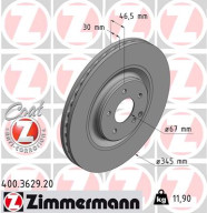 400.3629.20 Brzdový kotouč COAT Z ZIMMERMANN