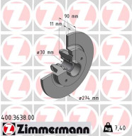 400.3638.00 Brzdový kotouč ZIMMERMANN