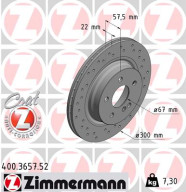 400.3657.52 Brzdový kotouč SPORT BRAKE DISC COAT Z ZIMMERMANN