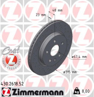 430.2618.52 Brzdový kotouč SPORT BRAKE DISC COAT Z ZIMMERMANN