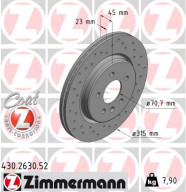 430.2630.52 Brzdový kotouč SPORT BRAKE DISC COAT Z ZIMMERMANN