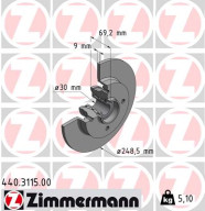 440.3115.00 Brzdový kotouč ZIMMERMANN