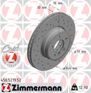 450.5219.52 Brzdový kotouč SPORT BRAKE DISC COAT Z ZIMMERMANN