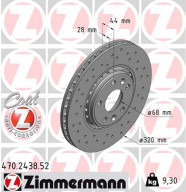 470.2438.52 Brzdový kotouč SPORT BRAKE DISC COAT Z ZIMMERMANN