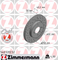 540.5312.52 Brzdový kotouč SPORT BRAKE DISC COAT Z ZIMMERMANN