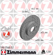 590.2560.52 Brzdový kotouč SPORT BRAKE DISC COAT Z ZIMMERMANN