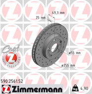 590.2561.52 Brzdový kotouč SPORT BRAKE DISC COAT Z ZIMMERMANN