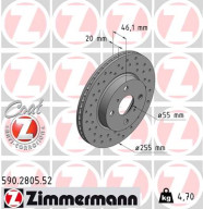 590.2805.52 Brzdový kotouč SPORT BRAKE DISC COAT Z ZIMMERMANN