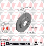 600.1158.20 Brzdový kotouč COAT Z ZIMMERMANN