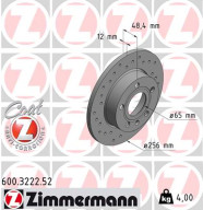 600.3222.52 Brzdový kotouč SPORT BRAKE DISC COAT Z ZIMMERMANN