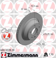 600.3228.20 Brzdový kotouč COAT Z ZIMMERMANN