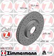 600.3231.52 Brzdový kotouč SPORT BRAKE DISC COAT Z ZIMMERMANN