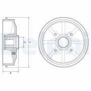 BFR484 Brzdový buben DELPHI