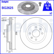 BG2625 Brzdový kotouč DELPHI