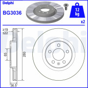 BG3036 Brzdový kotouč DELPHI