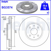 BG3574 Brzdový kotouč DELPHI