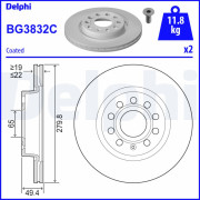 BG3832C Brzdový kotouč DELPHI