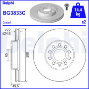 BG3833C Brzdový kotouč DELPHI