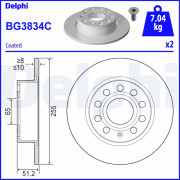 BG3834C Brzdový kotouč DELPHI