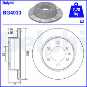 BG4033 Brzdový kotouč DELPHI