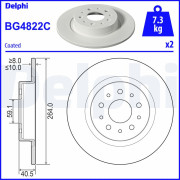 BG4822C Brzdový kotouč DELPHI